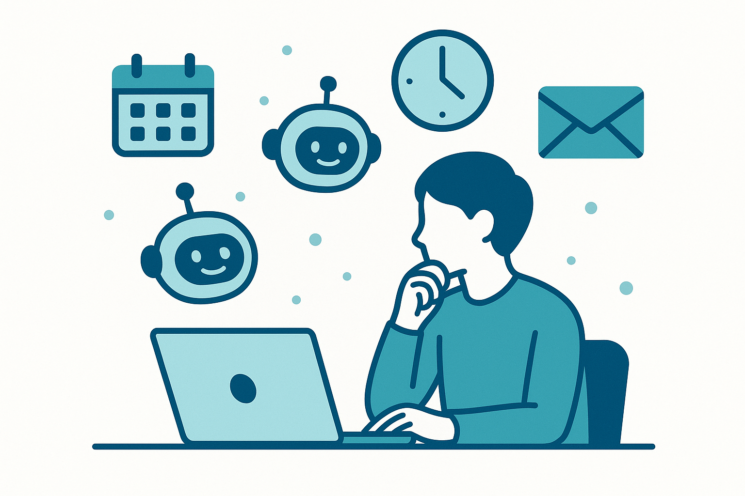 Business professional using AI tools to boost productivity