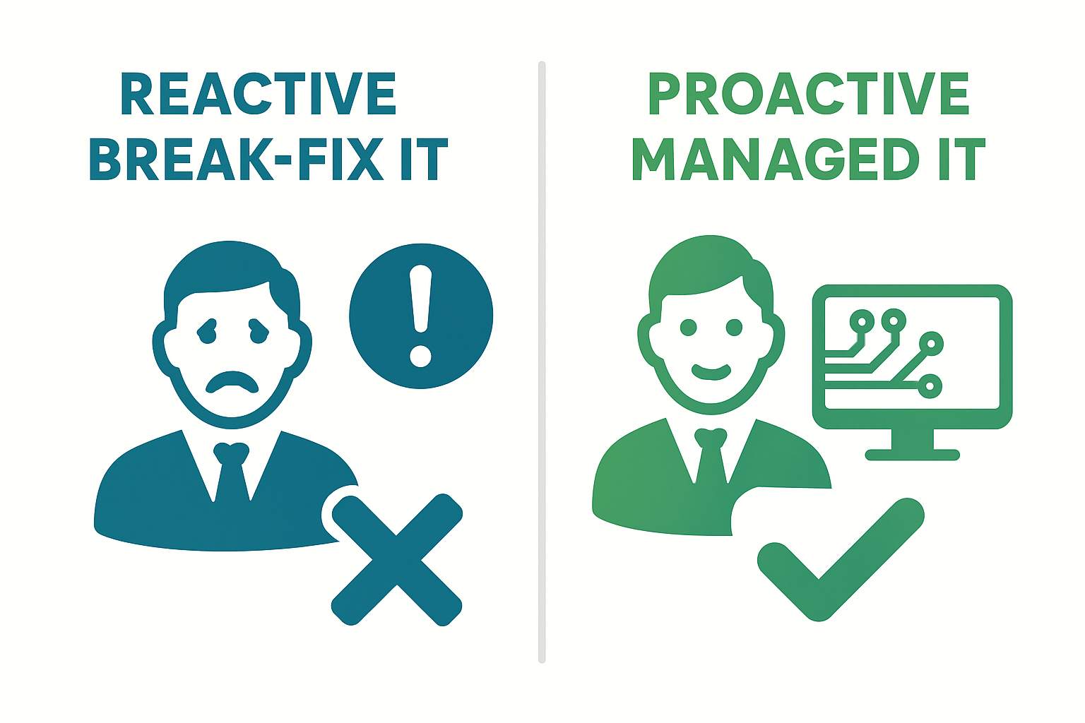 Break-fix versus managed IT comparison for law firms