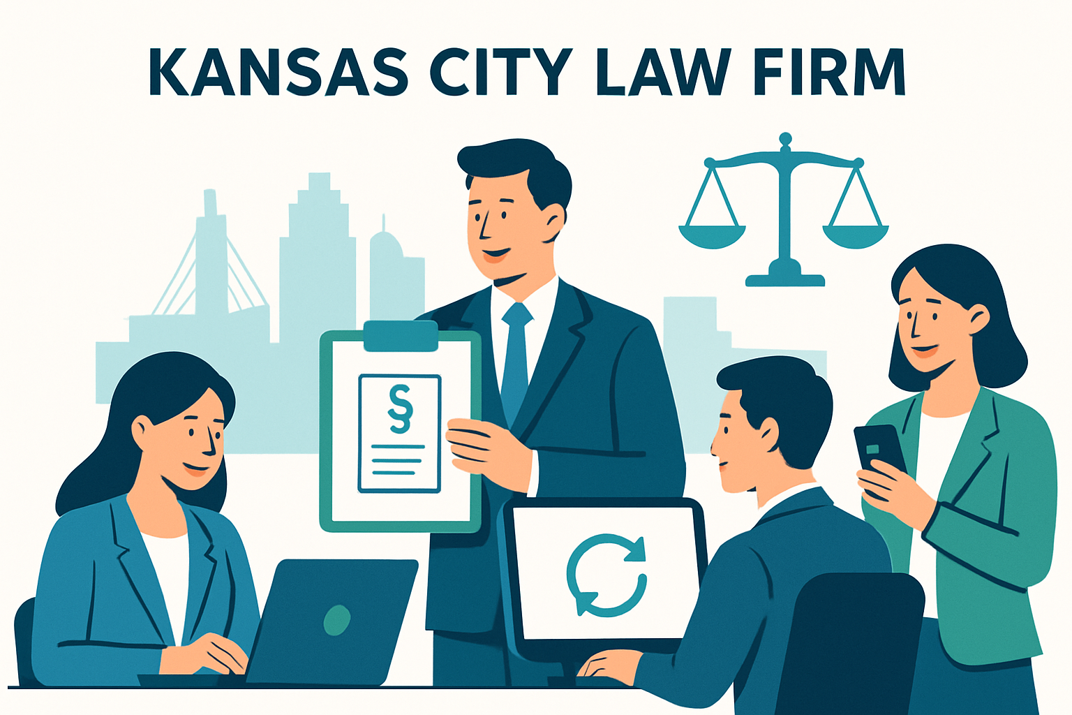 Kansas City law firm team working efficiently with managed IT