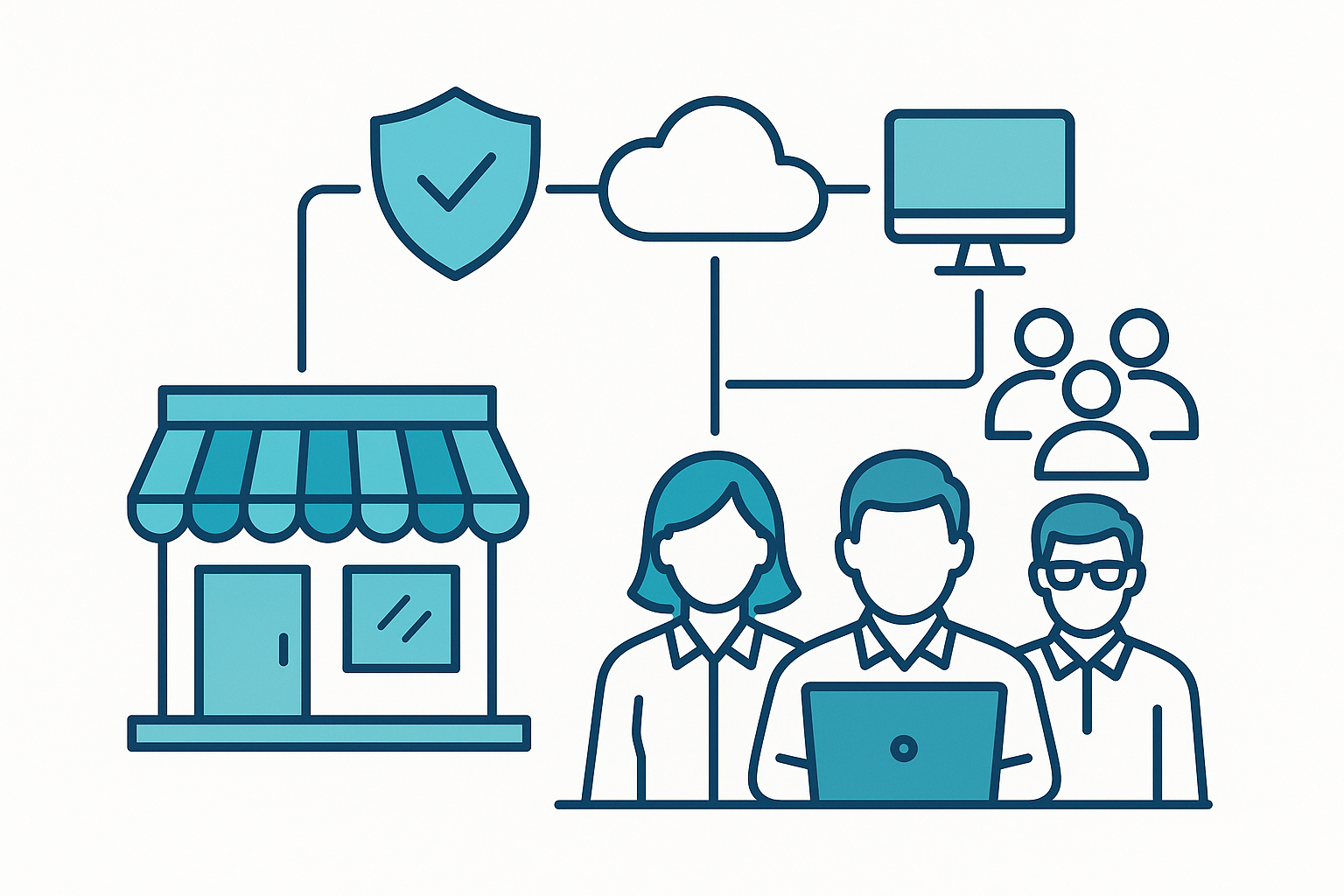 Managed IT team supporting small business